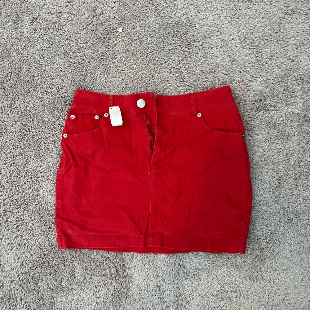 Red Forever21 mini skirt